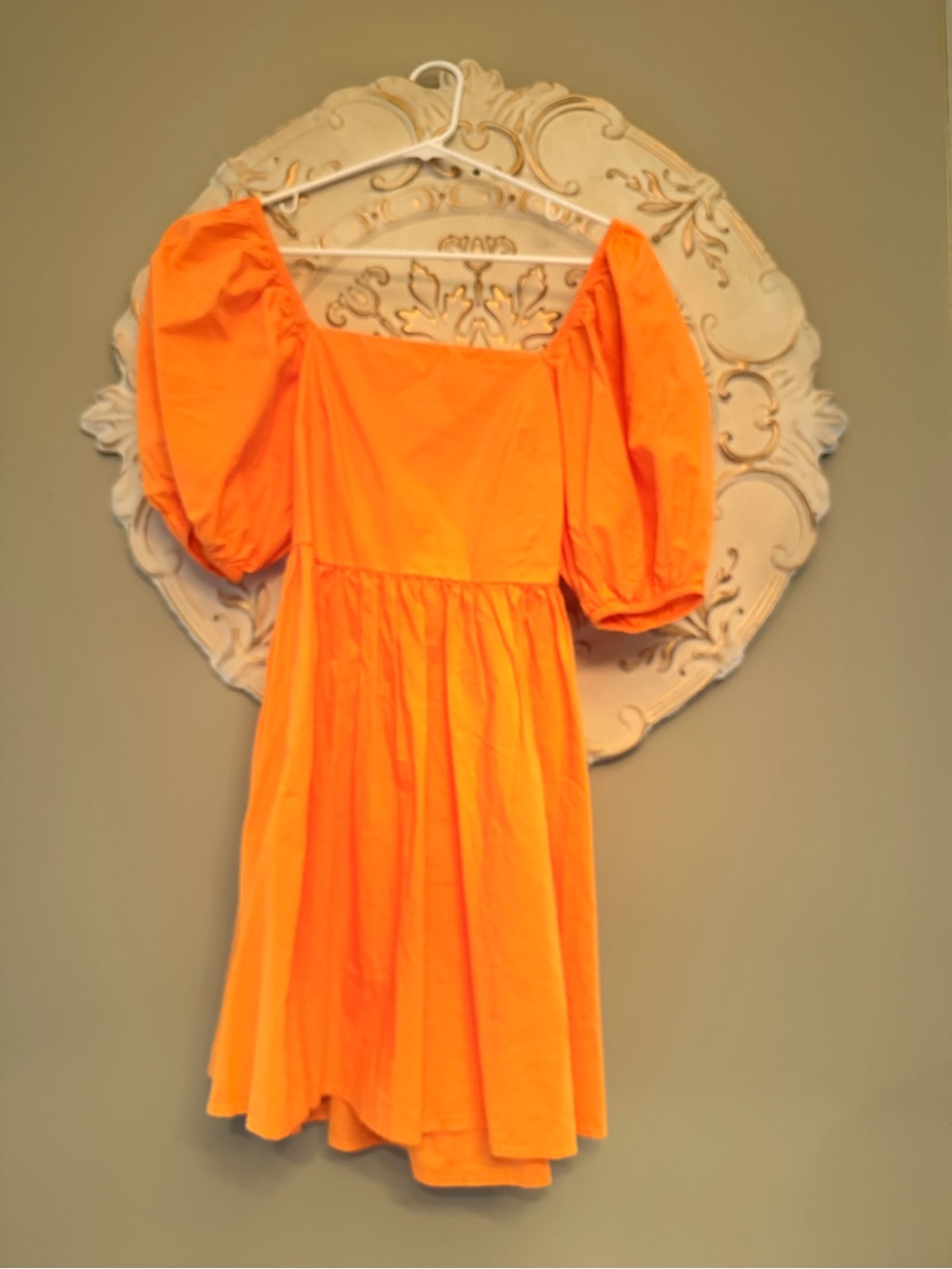 A New Day Orange Puff Sleeve Mini Dress